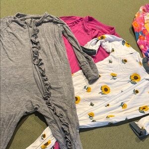 Kyte BABY Gray, Pink, and Floral Bodysuits